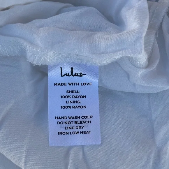 Lulus Garden Bloom White Floral Print Ruffled Shift Dress Blue Mini Small - Picture 7 of 9